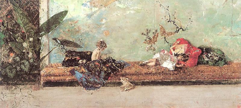 Marsal, Mariano Fortuny y The Artist's Children in the Japanese Salon China oil painting art